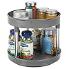 mDesign-Lazy-Susan-Spice-Rack--2-Tier-Kitchen-Storage-Unit-with-Rotatable-Shelving-Made-of-Plastic--Perfect-for-Use-as-Condiment-Holder-Spice-Rack-and-More--Grey mDesign Lazy Susan Spice Rack – 2-Tier Kitchen Storage Unit with Rotatable Shelving Made of Plastic – Perfect for Use as…