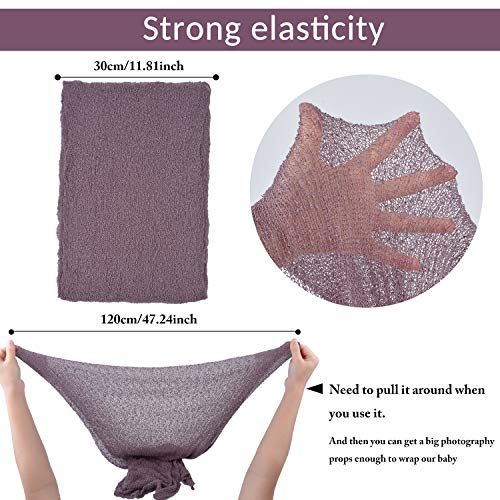 Aniwon 2Pcs Baby Photo Props Long Ripple Wraps DIY Blanket Newborn Wraps Photography Mat for Baby Boys and Girls (Purple & Deep Purple) - Thumbnail 6