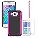 Telegaming Galaxy J7 Neo J701M /J7 Nxt J701F /J7 Core J701 Case, with Screen Protector, Dual Layer Armor Case Drop Protection TPU & Hard PC Back Cover for Samsung Galaxy J7 Neo /J7 Core Duos Pink