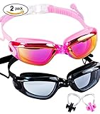 SBORTI Swim Goggles 2 Pack Swimming Goggles for Adult Women Men Youth,No Leaking,Anti Fog,UV Protection Swim Glasses Water Goggles