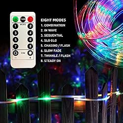 LIGHTNUM Battery Rope Lights 40Ft 120 LED Rope