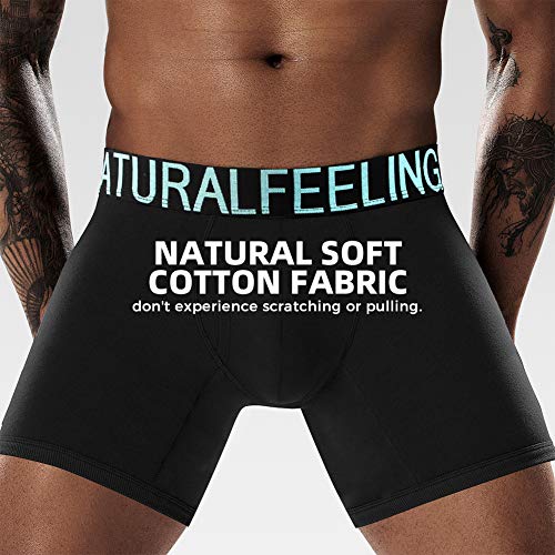 5Mayi Mens Underwear Boxer Briefs Cotton Black Men's Boxer Briefs Underwear Men Pack of 5 Open