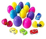 Easter Eggs with Mini Pull Back Vehicles Toys for Kids Easter Egg Hunt Party Favors