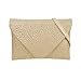 b.m.c BMC Fashion Forward Dinosaur Eggshell Faux Leather Envelope Style Studded Square Circle Fashion Clutch