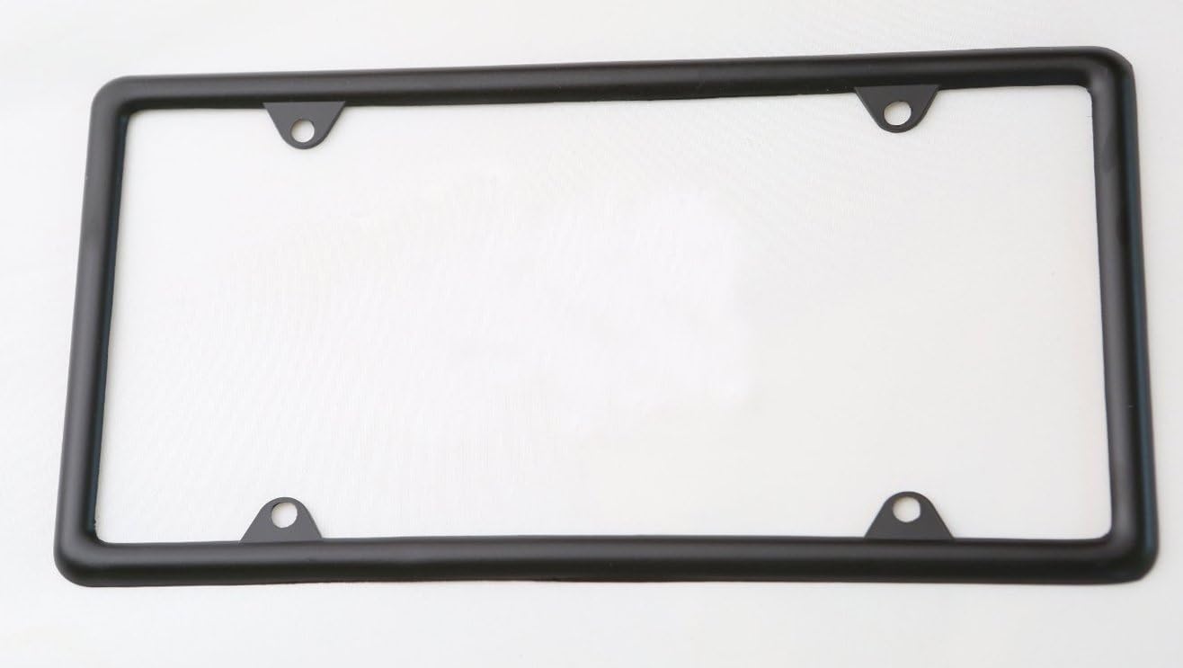 Slim Stainless Steel License Plate Frame Black, 4 Holes