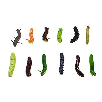 Crazy-Store 12pcs Caterpillar Simulation Model Toy Crawling Insect Animal Kids Play Toy