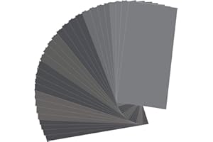BAISDY 40Pcs Wet Dry Sandpaper Assortment, 220 320 400 600 800 1000 1200 1500 2000 3000 Grit Sandpaper Sheet for Wood Metal P