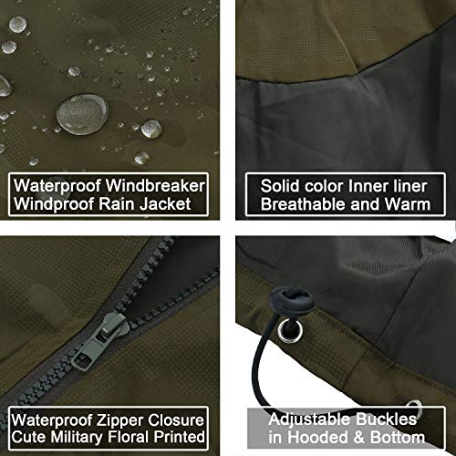 FISOUL Women's Lightweight Jacket Packable Running Windbreaker Active Outdoor Hooded Waterproof Raincoat S-XXL(Green,Small)