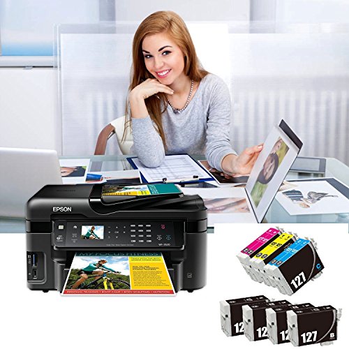 Remanufactured 127 T127XL Ink Cartridges Compaitble For Workforce WF-3520 WF-3530 WF-3540 WF-7010 WF-7510 WF-7520 Printer (4black,2 cyan, 2 magenda,2 yellow)