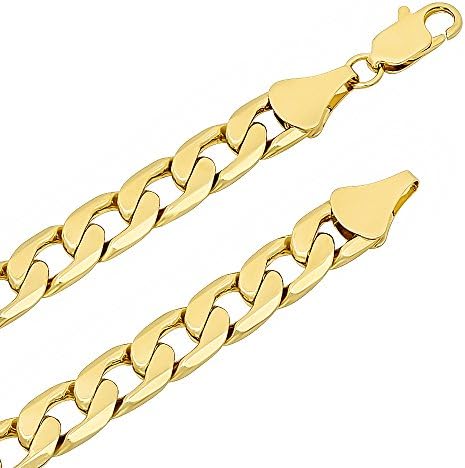 Special - Curb Chain Bracelet for men 7mm - 8 Inches. 14Kt Gold Clad better then Gold Plated. USA Made (8)
