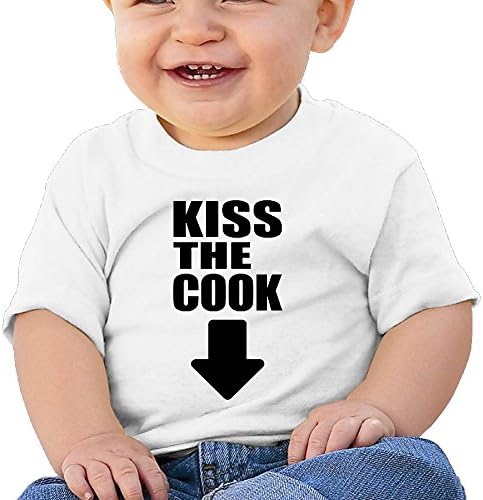 KISS THE COOK 6 - 24 Months Baby T-shirts Round Neck Shirt White