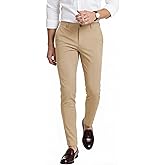 Mens Dress Pants Slim Fit Stretch Fashion Plaid Pant Skinny Leg