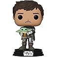 POP Funko Star Wars: The Mandalorian - Mandalorian (Din Djarrin) Holding The Child (Grogu), Multicolor (54525)