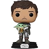 POP Funko Star Wars: The Mandalorian - Mandalorian (Din Djarrin) Holding The Child (Grogu), Multicolor (54525)