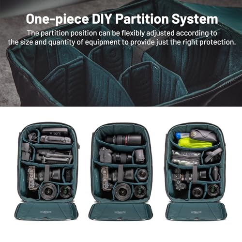 PGYTECH OneMo Lite Zaino Fotografico Impermeabile 22L, Nero | Apertura Totale, Divisori Modulari, Trasporto Ergonomico, Per Reflex Digitali, Fotocamere Mirrorless,Droni Computer Portatile