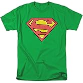 Superman Classic Logo T Shirt and Stickers, Unisex Adult T Shirt Collection