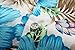 SSLR Men's Flower Casual Button Down Short Sleeve Shirt (Large, Blue Hibiscus)