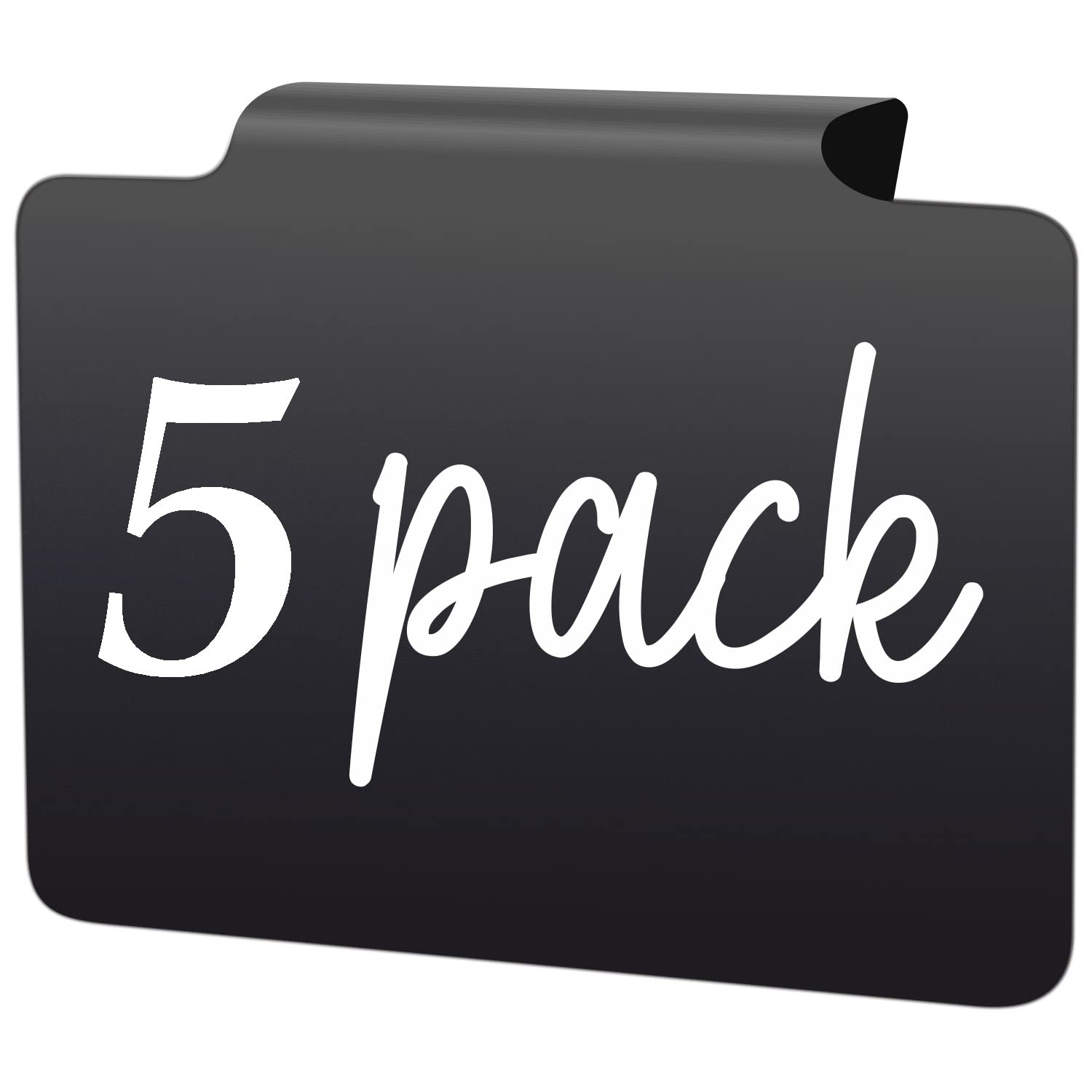 5 Pack Basket Labels Clip On - Storage Labels for Baskets, Bins, Boxes, Pantry - Plastic Chalkboard Tag - Clip On Blackboard Label - Black