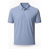 Short Sleeve Luxe Touch Polo, Heavyweight Pique Casual 100% Cotton Polo Shirt for Men 8 Oz