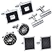 JOVIVI® 4Pairs Stainless Steel Mens Classic Modern Ornate Pattern Style Dress Shirt Cufflinks Mix Design Set (Black)