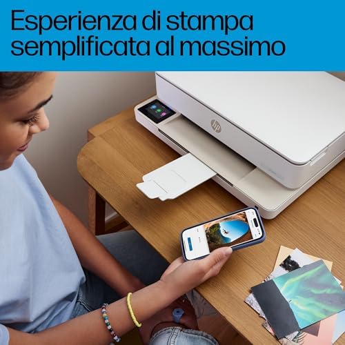 Envy 6120e 714L8B, Stampante Multifunzione a Getto d'Inchiostro A4 a Colori, Stampa Fronte e Retro Automatica, Fino a 10 ppm, Wi-Fi, Smart, 3 Mesi di Inchiostro Instant Ink Inclusi, Bianca
