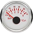 ELING Auto Marine Oil Pressure Gauge Press Meter 0-5 Bar 0-75 PSI with Backlight 52mm(2") 12V 24V