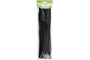 Krafty Kids GC024B 40 Piece Chenille Stems Pipe Cleaners, 6mm by 12", Black