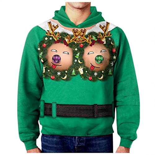Ugly Christmas Sweaters for Men Novelty 3D Graphic Hoodie