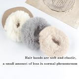 KEYRI 10 Pieces Plush Hair Scrunchies for Women Girls White Pink Blue Grey Khaki view 3