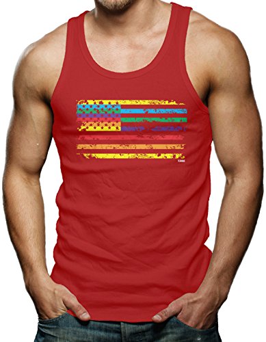 Rainbow American Flag Gay Lesbian Mens Tank Top T Shirt