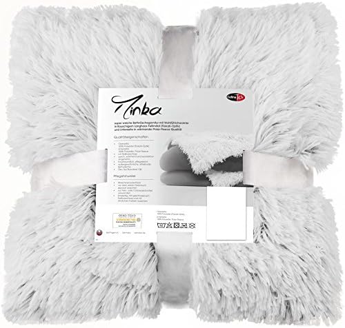CelinaTex Minka Winter Bedding Set / Reversible /Fleece / Long-Hair Fur-Look / Cream / White / Grey (Various Sizes and Colours Available), grey, 200 x 200 cm