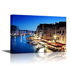 Canvas Wall Art - Grand Canal in Venice, Italy at Sunset | Modern Home Art Canvas Prints Giclee Printing Wrapped & Ready to Hang - 12" x 18"