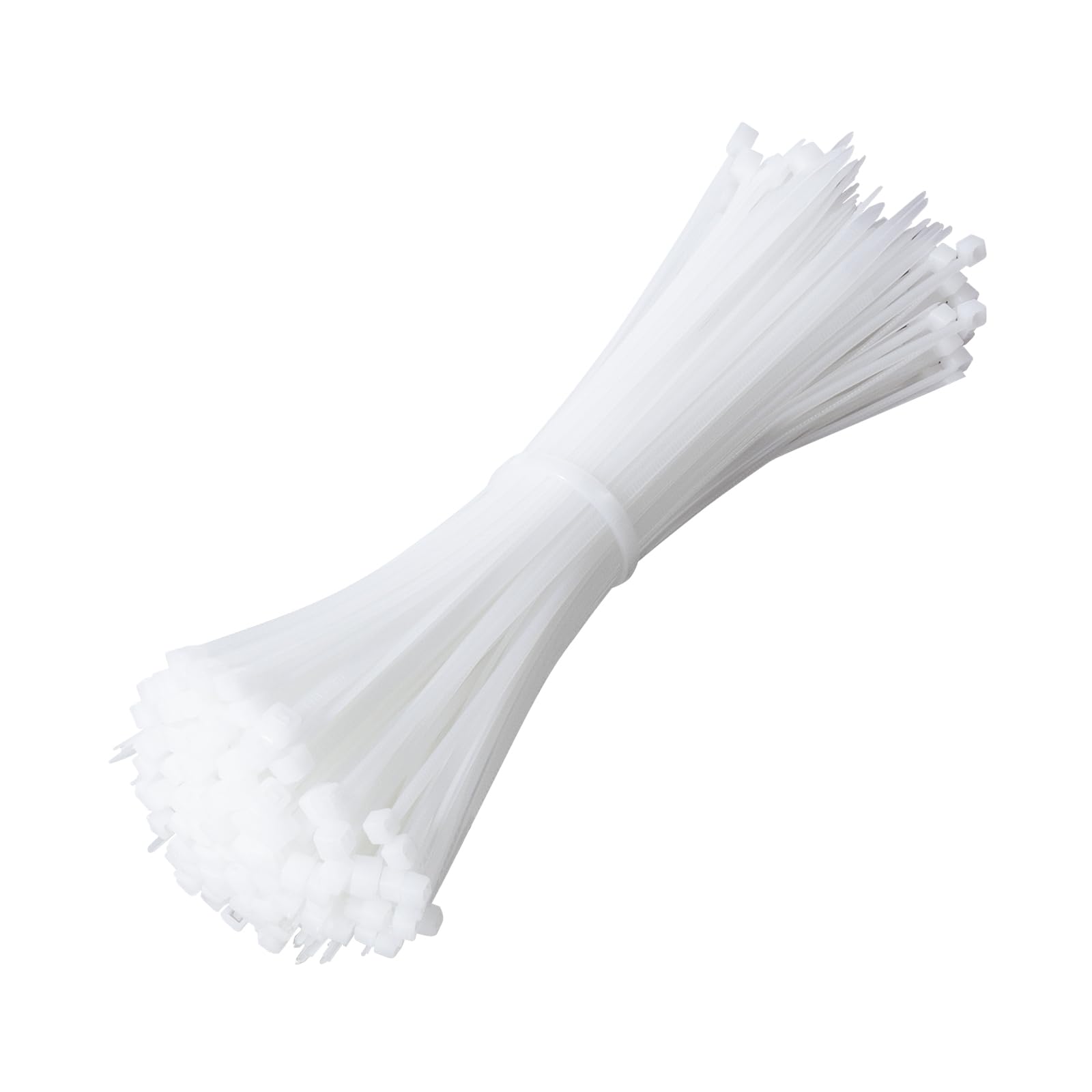 Beshine White Cable Ties, 200mm x 3.6mm, Pack of 200, 8" Tie Wraps - Self Locking, Strong Nylon Zip Ties for Home Office Garage and Workshop