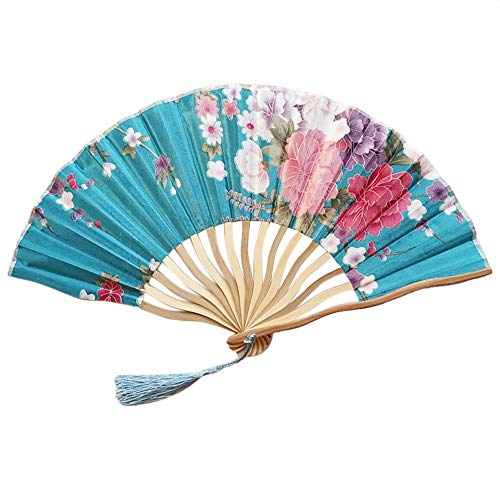 Ranoff Chinese Style Hand Held Fan Bamboo Paper Folding Fan Party Wedding Decor Gift with Exquisite Pattern (D)