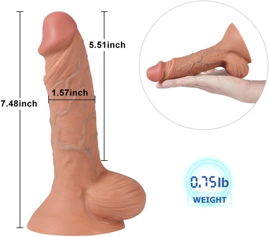 CXQ Yoga Healthy 7-inch Analog Silicone Flexible Flesh Color Anal Ma-sturbǎtion, Novel Birthday Gift T-Shirt，Dress