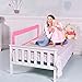 BABY JOY Bed Rails for Toddlers, 59'' Extra Long, Swing Down Bed Guard w/Safety Straps, Folding Baby Bedrail for Kids Twin, Double, Full Size Queen & King Mattress (Pink, 59-Inch)