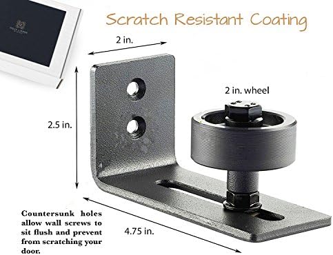 Douxlierre Barn Door Guide Adjustable Floor Bottom Guide Flush to Floor Wall Mounted Hardware Black Coated