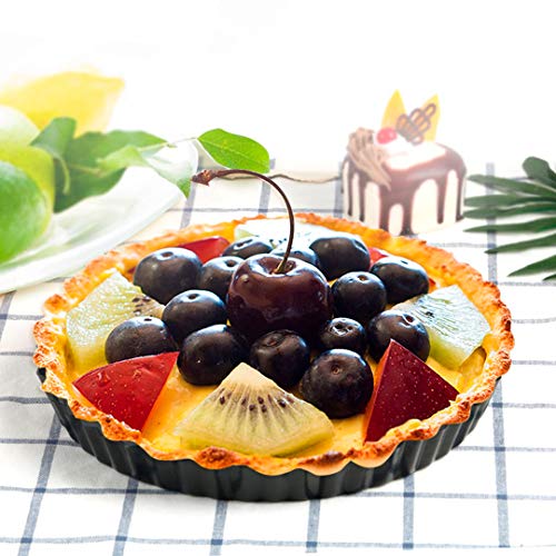 Meichu Mini Tart Pan with Removable Bottom, Nonstick Quiche Pan, 4 Inch Quiche Pan Set of 6 (4 Inch) - Thumbnail 3
