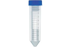 United Scientific D1001 Polypropylene Conical Bottom Centrifuge Tubes with Black Graduations, Blue Cap, 50ml Capacity (Pack o