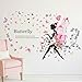 Alrens 43 x 48 Inch DIY Wedding Wall Stickers Home Decor Living Room Butterfly Flower Vine Princess Wings Fairy Art Wall Decal Kids Rooms Home Decor Decoration