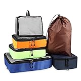 6 Set ultralight Packing Cubes - Travel Organizer with laundry bag and shoes bag