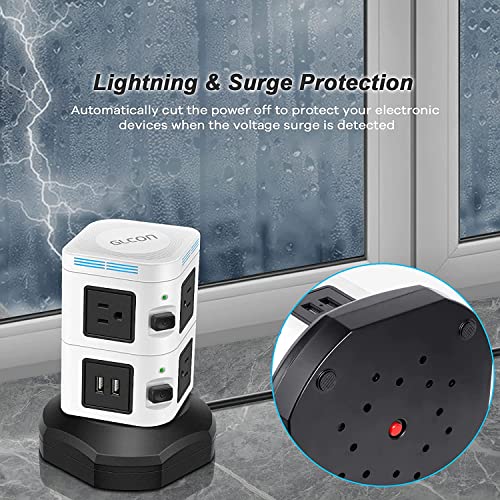 Charging Tower for Multiple Devices, Power Strip with Surge Protection