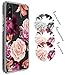 Huawei P20 Case, Huawei P20 Case with flowers, BAISRKE Slim Shockproof Clear Floral Pattern Soft Flexible TPU Back Cove for Huawei P20 [Purple Pink]