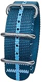 Bertucci DX3 B-99 Monza Blue w/Light Blue Stripe 22mm Nylon Watch Band