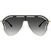 KAJILA Trendy Womens Sunglasses Oversize Sunnies, 69mm UV400 Protection Lens Metal Frame Butterfly Shades(98271)