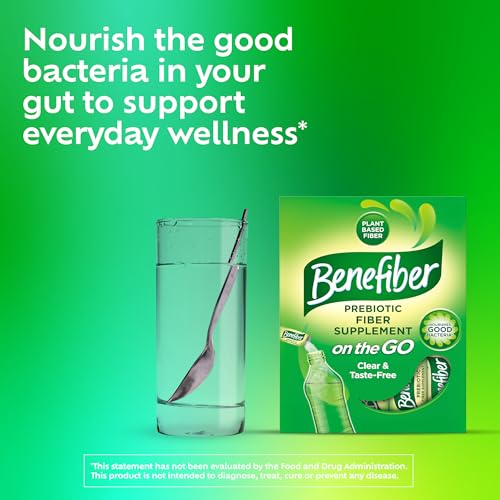 Benefiber Daily Prebiotic Dietary Fiber Supplement Powder Stick Packs for Digestive Health, 100% Natural, On The Go, Clear and Taste-Free, 28 sticks, 3.92 ounces each