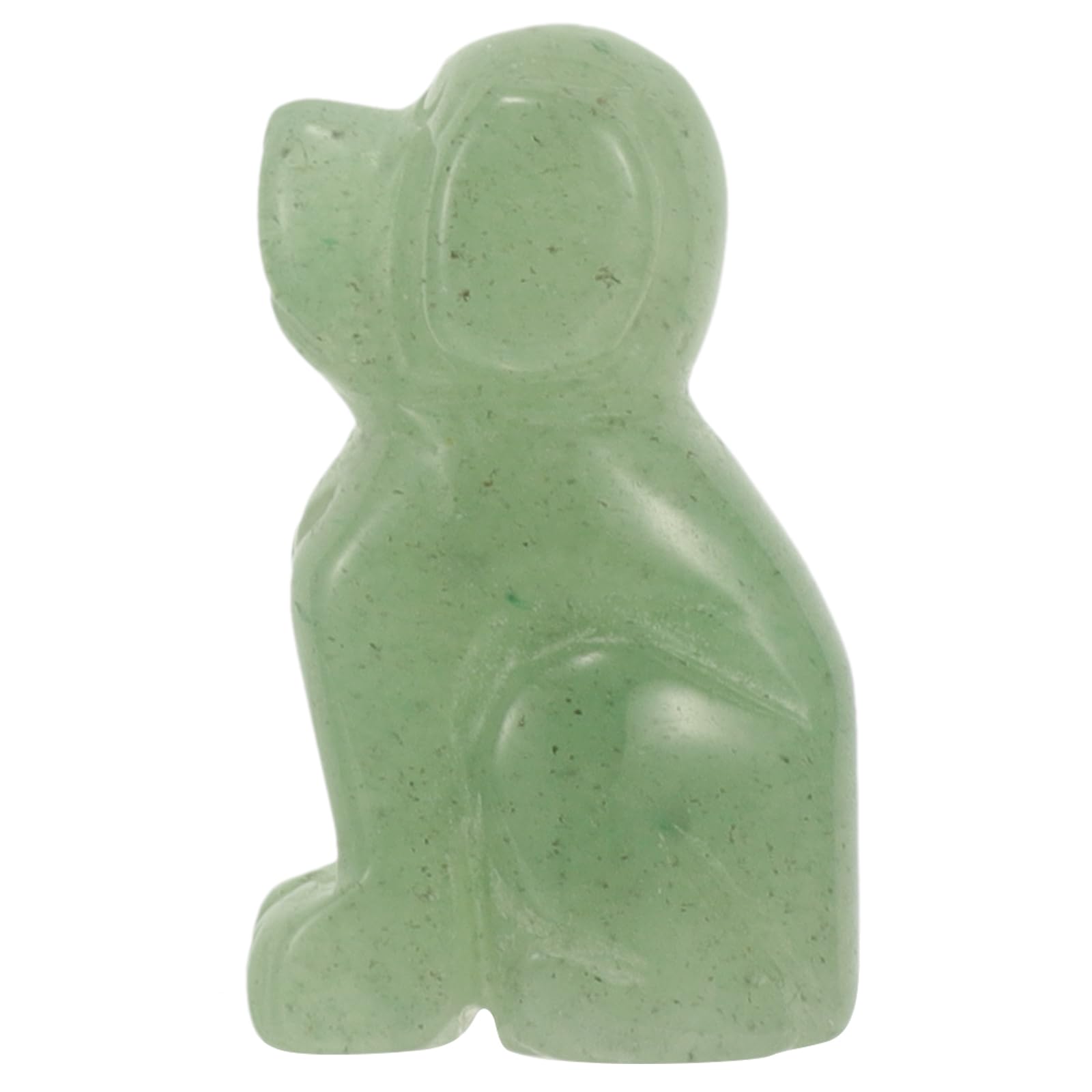 Beavorty Miniature Jade Dog Figurine Mini Dog Statue Garden Jade Puppy Collectible Figurine Ornament (Green)