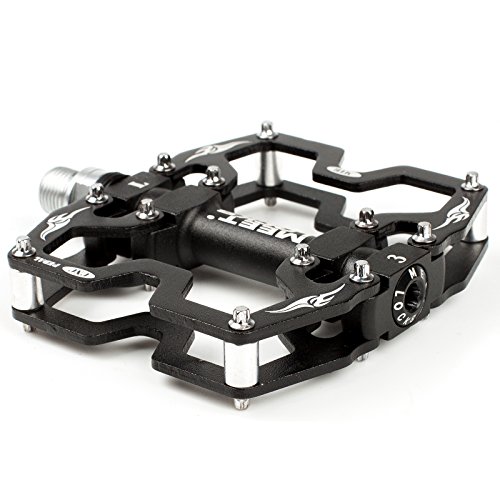 MEETLOCKS Bike Pedal, CNC Aluminum Body Cr-Mo Machined 9/16" Screw Thread Spindle Three Pcs Ultra Sealed Bearing,Bicycle Pedals - Thumbnail 7