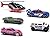 Hot Wheels Police Bull Run Battle Blast Car Playset & SWAT Rescue Vehicle & Bonus Racing Car Stickers Pack