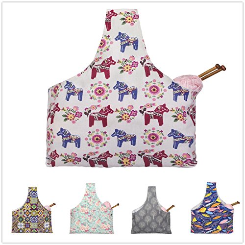 Knitting Tote Bag Yarn Storage Organizer for Small Projects (Cute Pony)